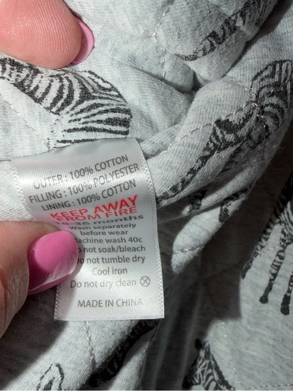 Plum Gray Zebra‎ Print Sleep Sack - Soft Sleeveless Pajama Sack 2.5 Tog
